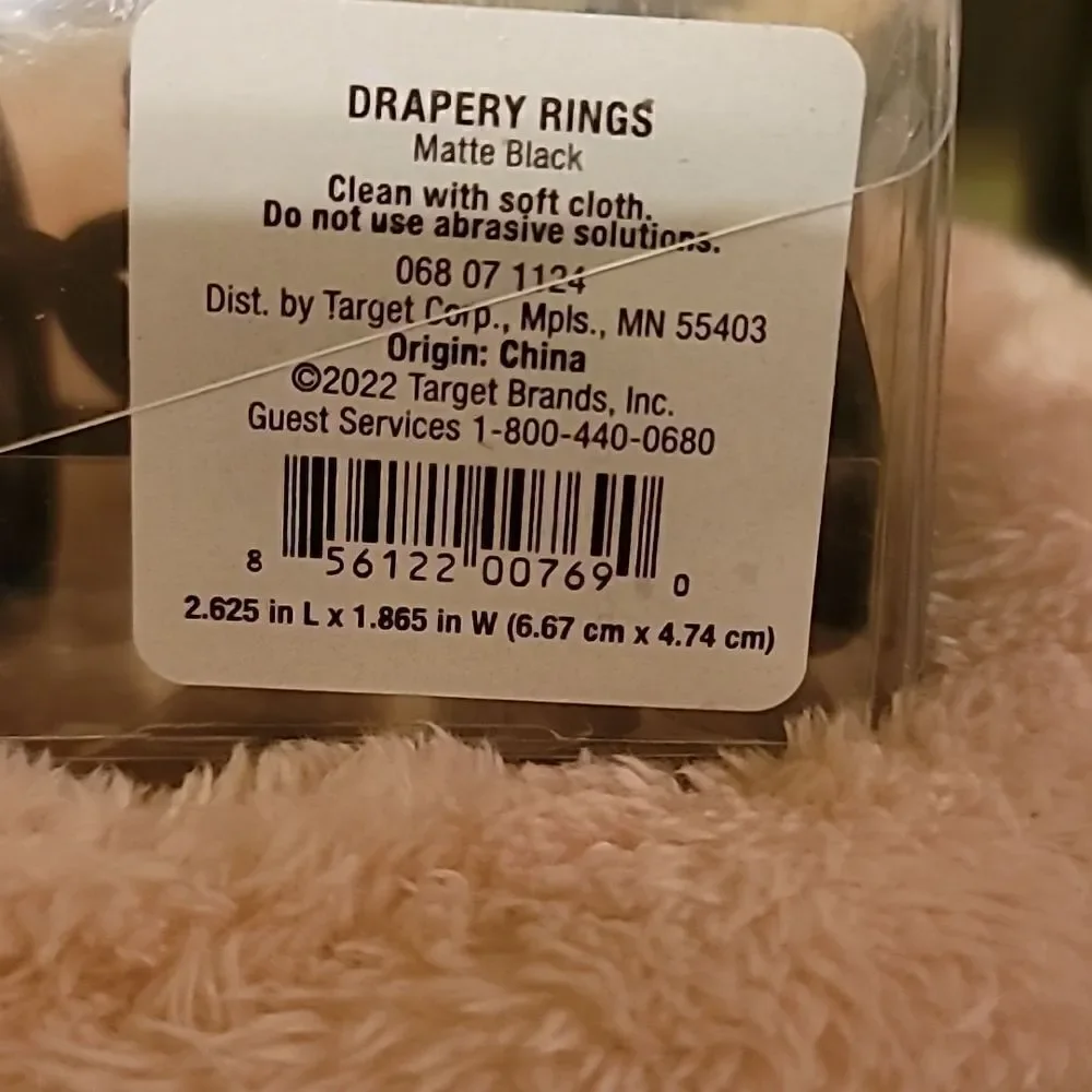 Drapery Rings Matte Black New